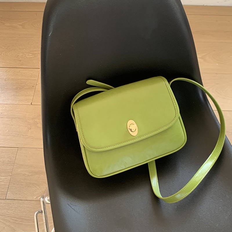 Ielgy Túi Đeo Chéo Hình Vuông Nhỏ Màu Xanh Lá Cây Đa Năng Cho Nữ