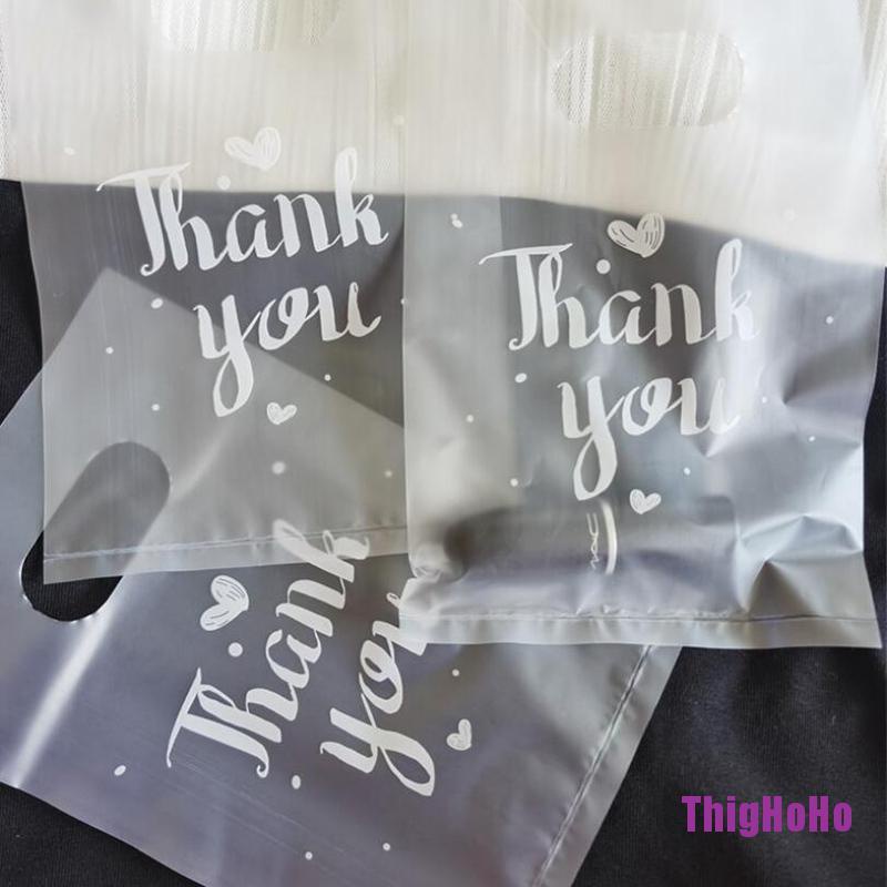 Set 100 túi nhựa nhỏ nhắn đựng kẹo in chữ Thank You ý nghĩa
