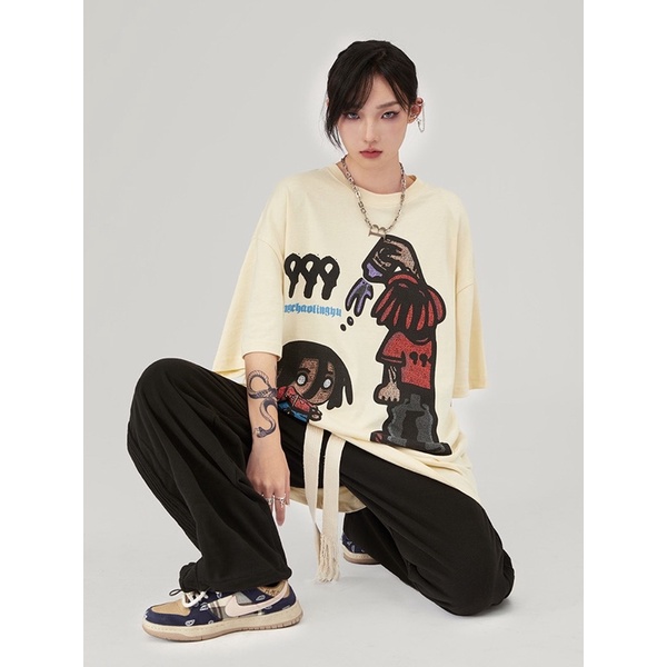Áo phông hoạ tiết truyện tranh form rộng oversize