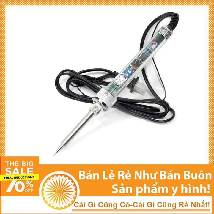 Combo Mỏ Hàn 907 220V-60W và 5 Món Phụ Kiện (Mũi Hàn Dao, Kệ Hàn, Bọt Biển, Thiếc OK, Nhựa Thông)