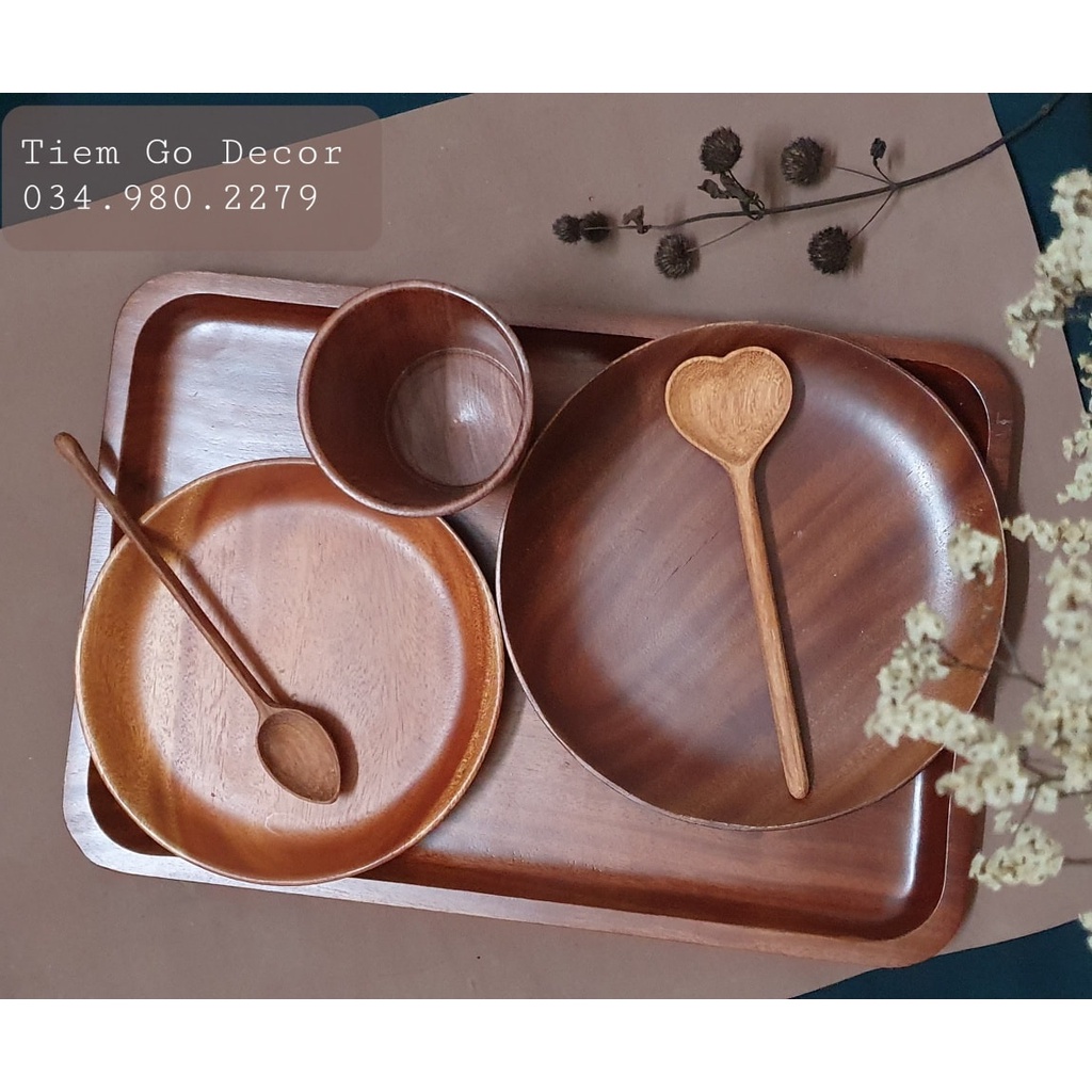 Muỗng gỗ hình hạt nhỏ - Thìa gỗ hình hạt thóc xúc gia vị, đường cafe, thìa decor trang trí chụp hình sản phẩm quảng cáo
