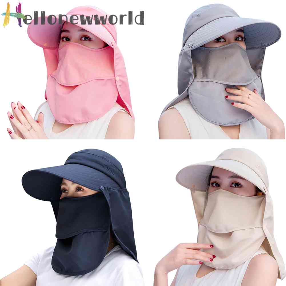 Mũ Rộng Vành Kèm Mặt Nạ Chống Tia UV Khi Đi Biển