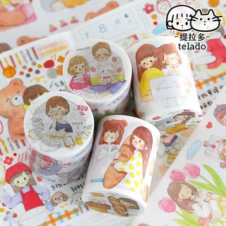 Washi tape cute dễ thương cuộn washi sticker chiết  trang trí sổ tay bullet journal dụng cụ dán planner Telado