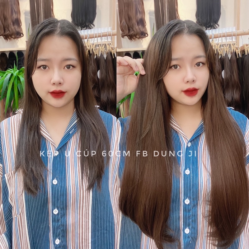 u9129 tóc giả kẹp chữ U cúp 60cm