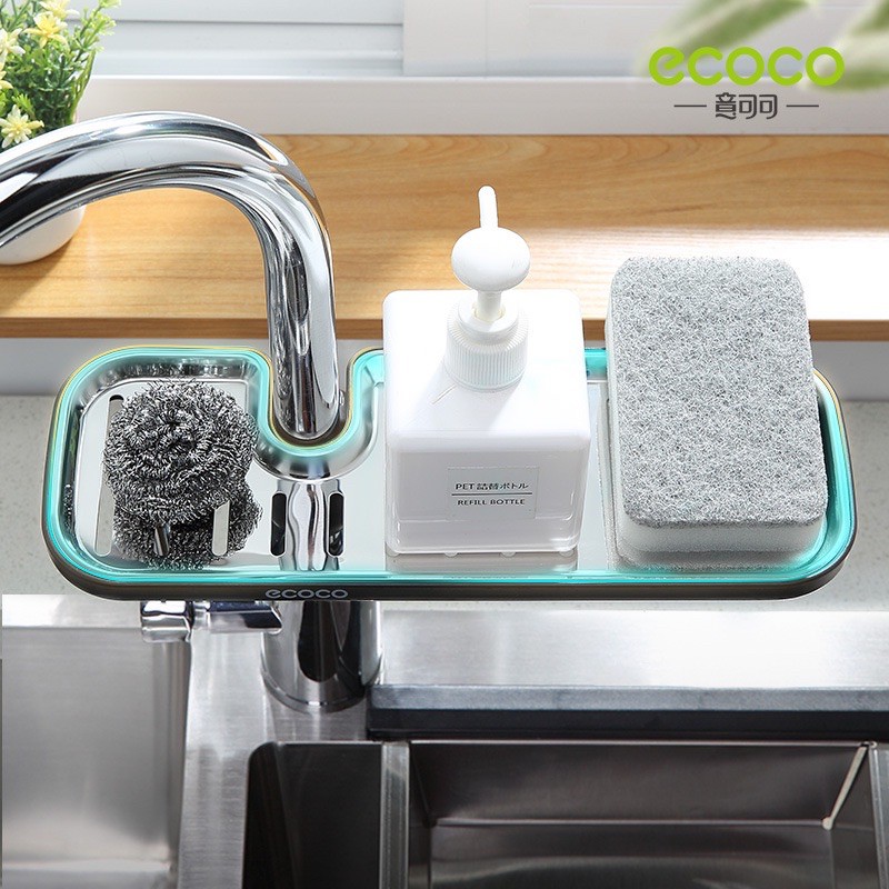 Kệ Đựng Giẻ Rửa Bát , Miếng Rửa Bát , Chai Dầu Rửa Bát INOX304 ECoco