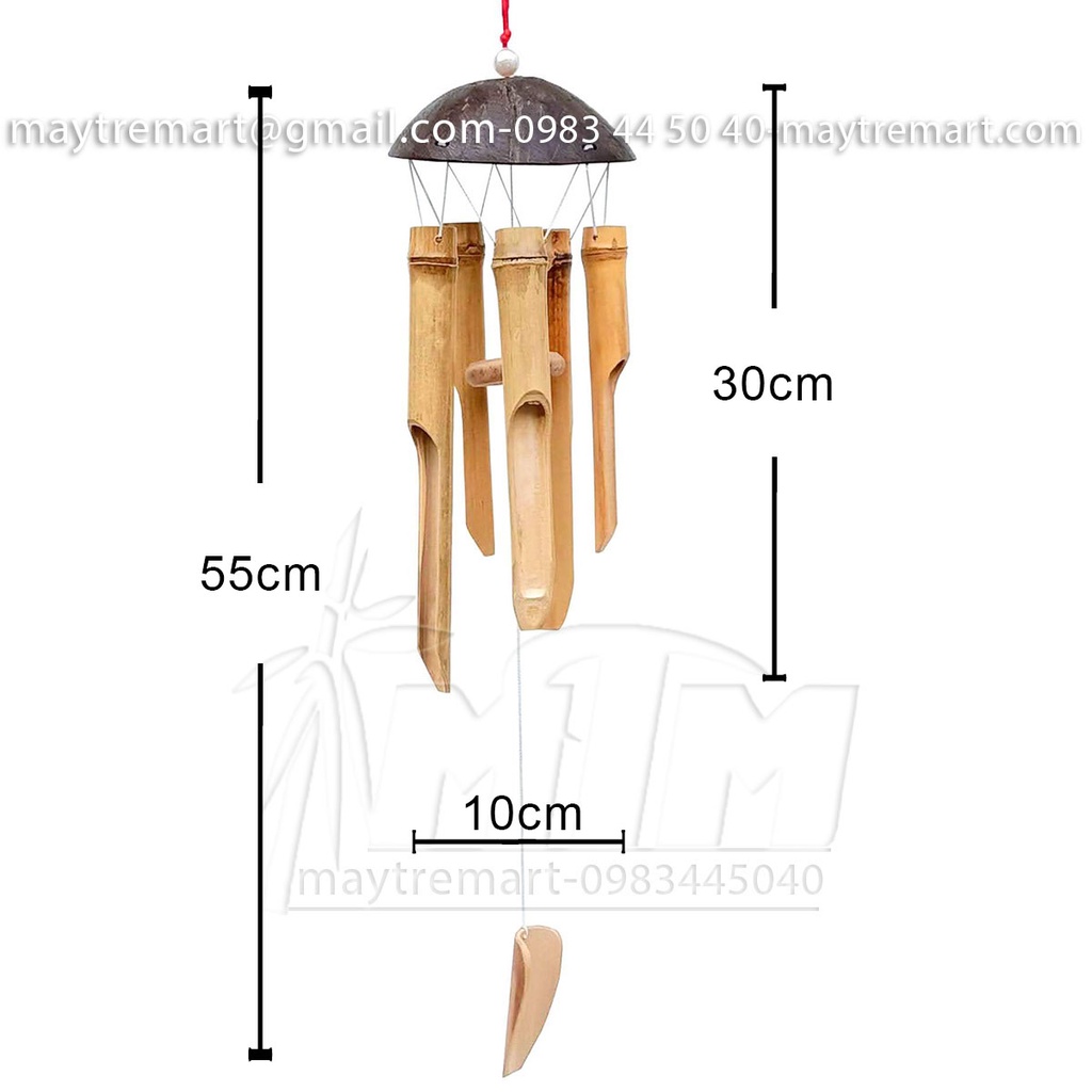 Chuông gió tre, chuông gió trúc (nón dừa)
