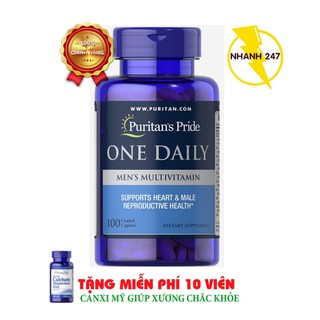 Tăng cường sức khỏe cho nam giới Vitamin và khoáng chất Puritan's Pride One Daily Men's Multivitamin 100 viên