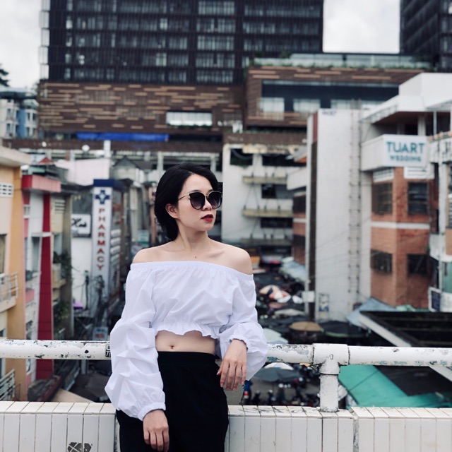 Set áo trễ vai croptop+ quần culottes | Shopee Việt Nam