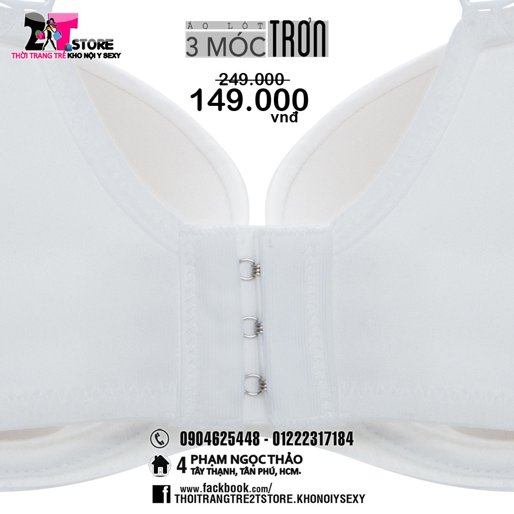 Áo Nâng Ngực Boya mouse mõng trơn 3 Móc (Trắng)