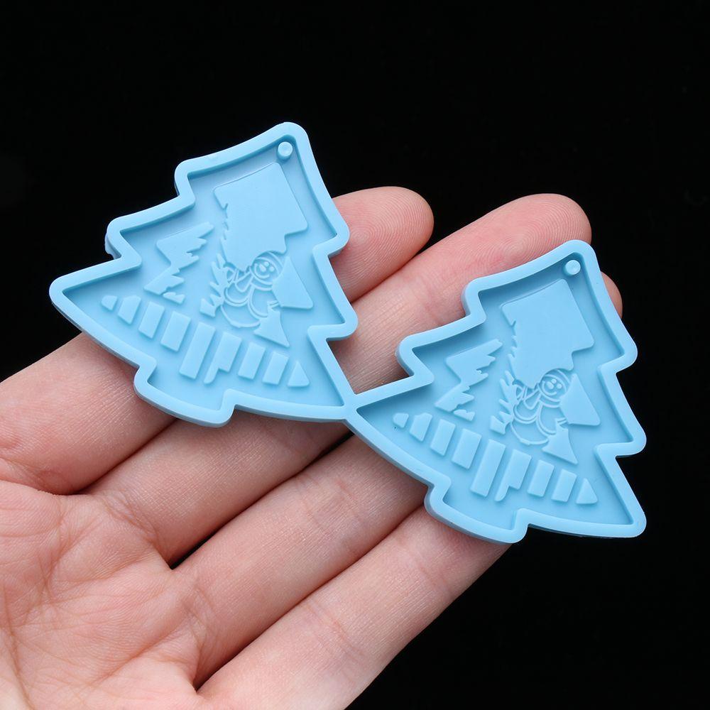 WTTLE Khuôn Silicone Làm Bông Tai Bằng Epoxy UV Hình Giáng Sinh