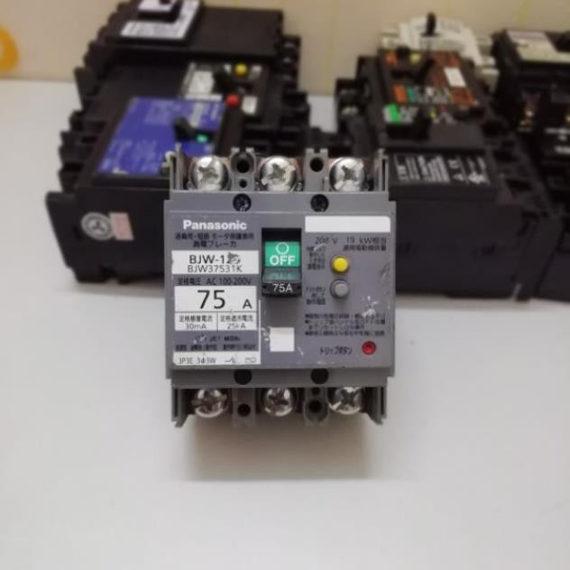 Aptomat chống giật CB chống giật hàng Nhật 1 pha bãi độ chính xác cao, bao test  100A-30ma, 75A-30ma