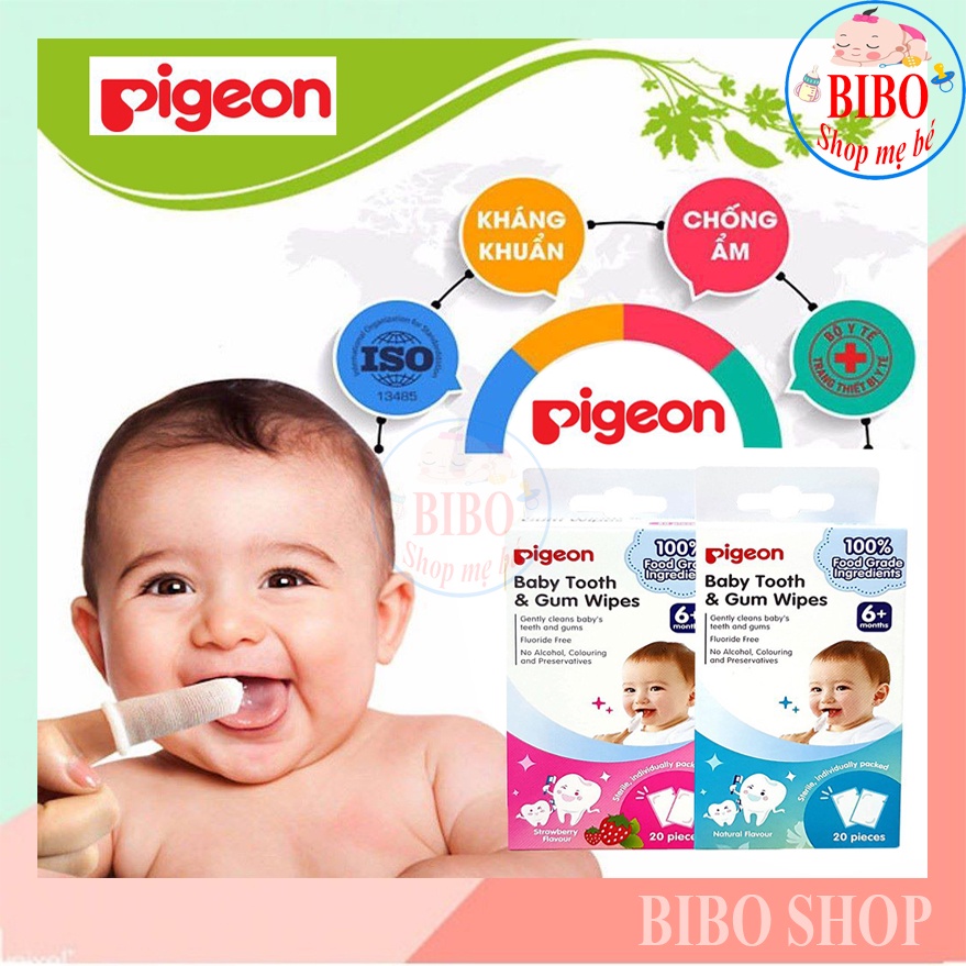 [Sản phẩm mới] Rơ lưỡi,Khăn Lau Răng Miệng Dành Cho Trẻ Em Pigeon