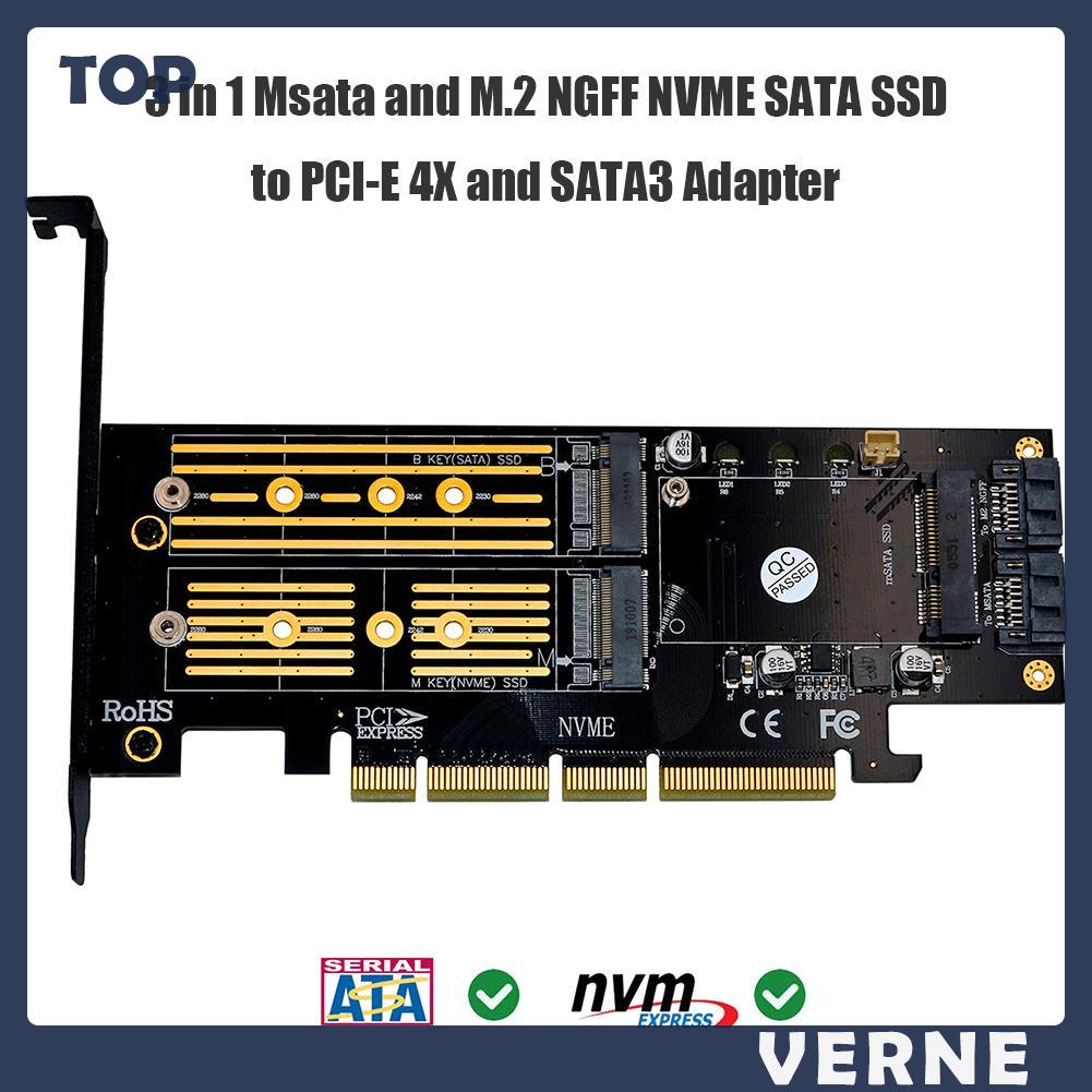 Ổ Cứng 3 Trong 1 Msata Pcie M.2 Ngff Nvme Sata Ssd Sang Pci Express 4x Sata3 Apapter | BigBuy360 - bigbuy360.vn