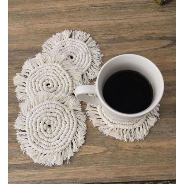 Chùm 10 mét dây thừng cotton 5mm trắng ngà