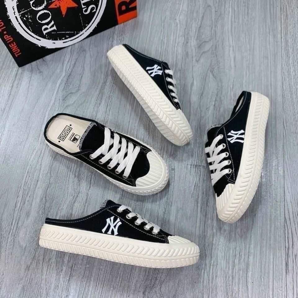 Giày sục lười nữ MLB ny Đen thể thao sneaker Hot trend