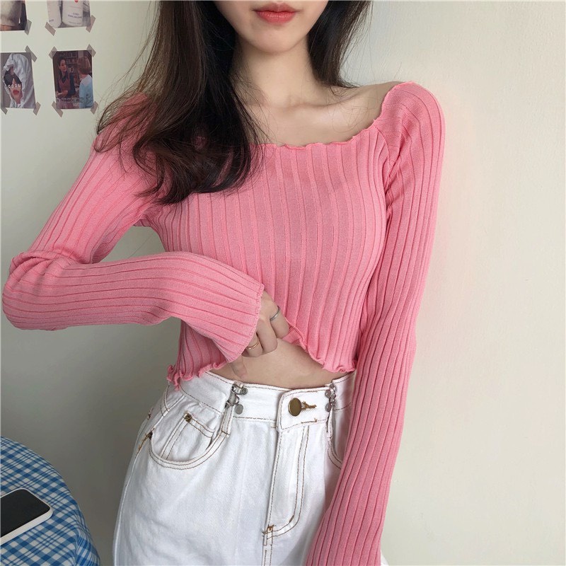 Áo Croptop Trễ Vai Tay Dài A5101