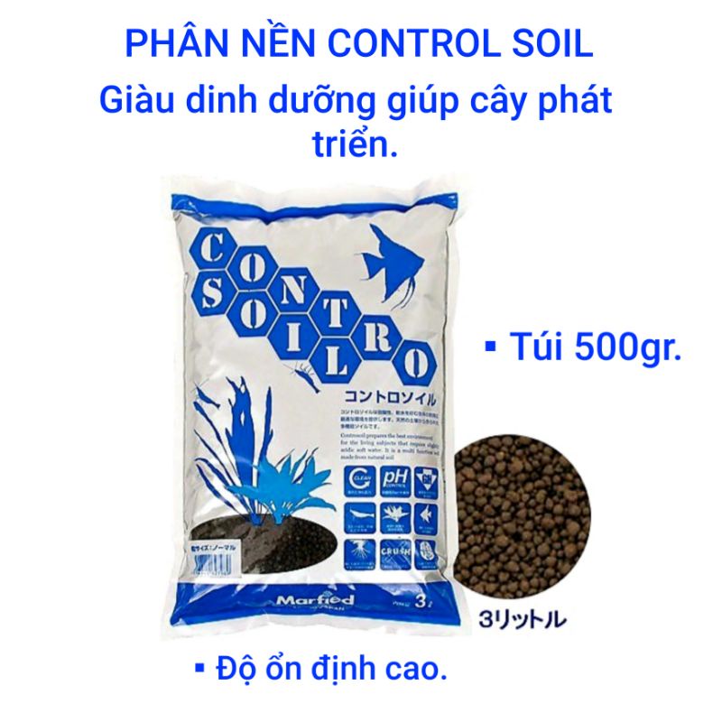 Phân nền Control Soil nuôi tép trồng cây thủy sinh 500g