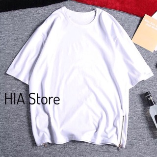 Áo tay lỡ - Long Tee Zip Trắng & Đen - FREESIZE - UNISEX
