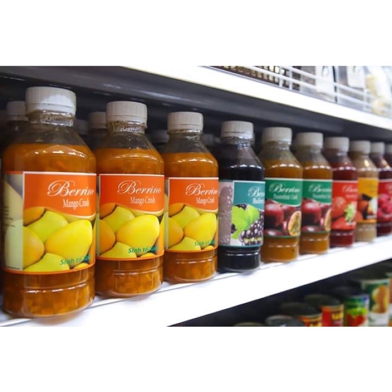 Mứt Trái Cây Sinh Tố Berrino 120G 320G làm Sữa Chua Smoothie Trà Trái cây Vị Đào Xoài Chanh Dây Việt Quất Dâu Kiwi Nho