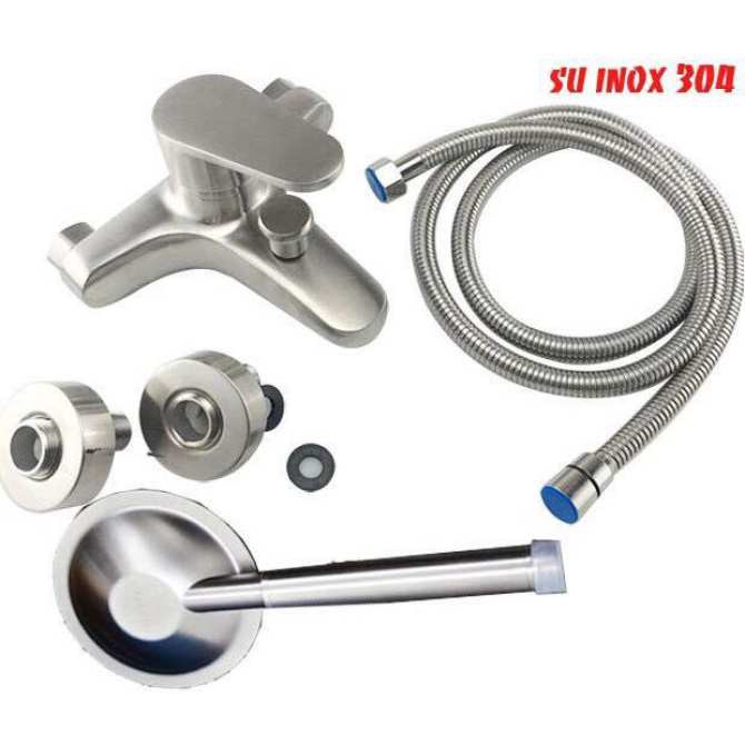 Bộ vòi sen tắm nóng lạnh + tay sen inox 304 - CS8004