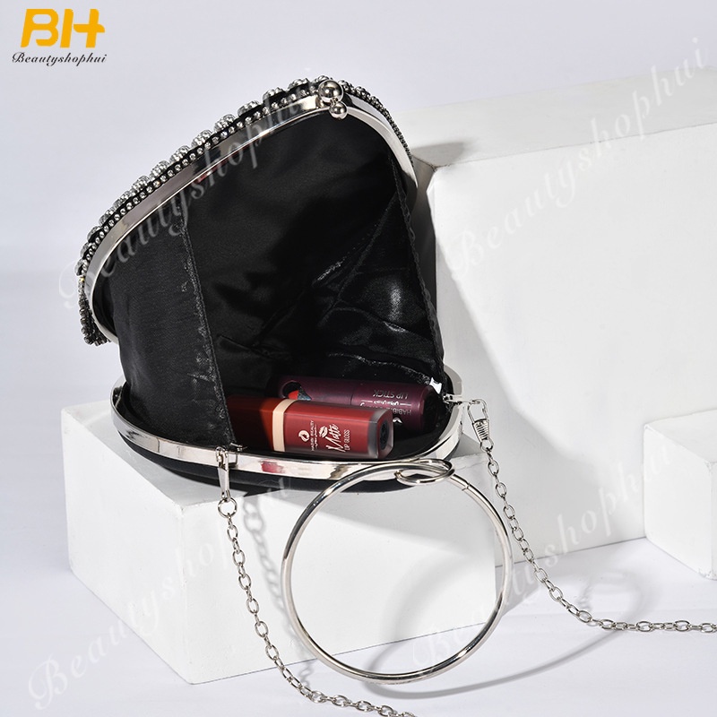 Túi Xách Đính Đá Hình Giọt Nước Phong Cách Âu Mỹ Thời Trang Dự Tiệc Cho Nữ