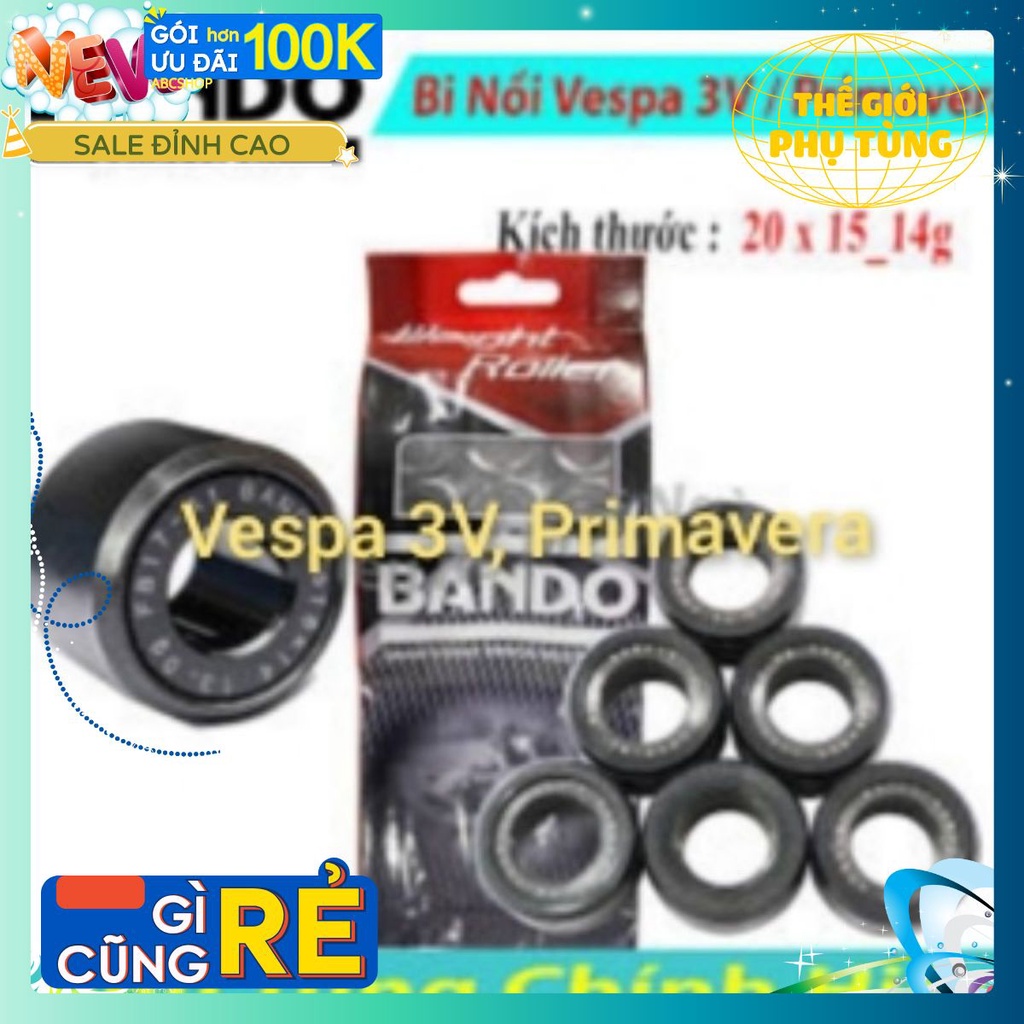 Hàng chất - Giá thật *** Bi nồi BANDO cho Vespa Primavera, Sprint, Vespa 3V, Liberty 3v, chính hãng xe hãng Pi