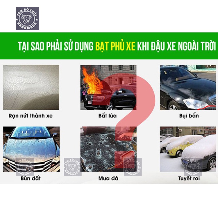 Bạt che xe ô tô cao cấp 3 lớp bạt trùm xe ô tô từ 4 chỗ đến 7 chỗ chống nóng chống mưa chống cháy chống xước giá gốc