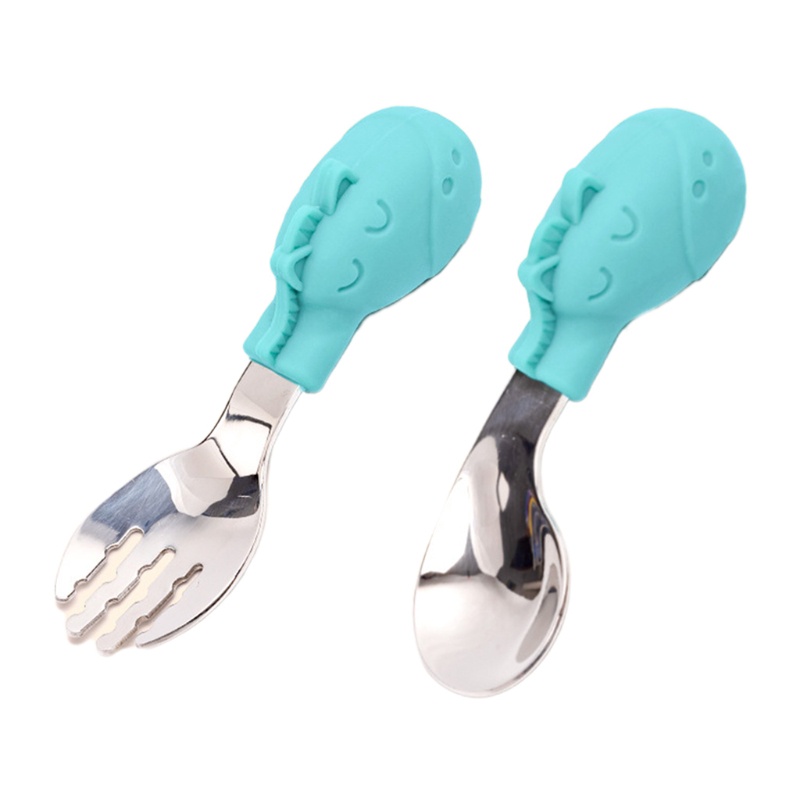 Bộ 2 Món Muỗng Nĩa Bằng Thép Không Gỉ Cho Trẻ Em