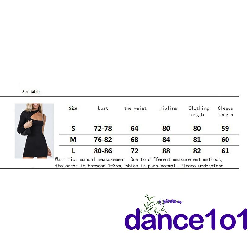 Đầm tay dài màu trơn dáng ôm hở lỗ thời trang quyến rũ cho nữ