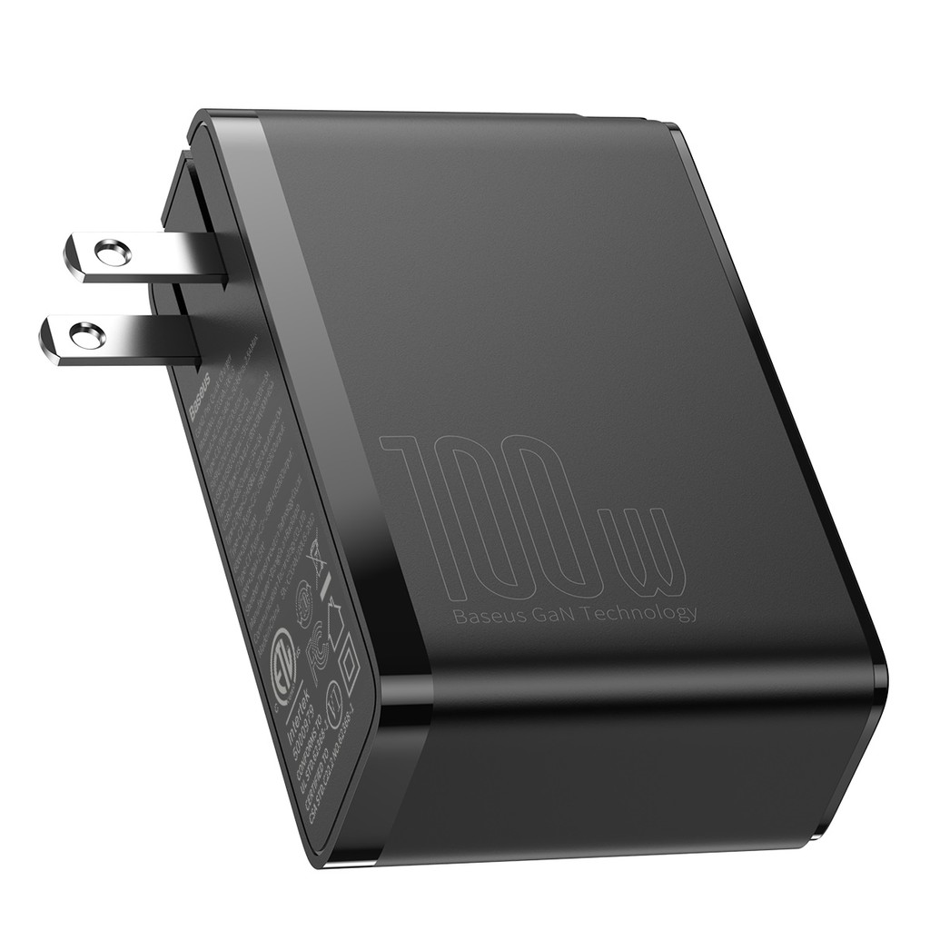 Bộ sạc siêu nhanh Baseus GaN2 Pro sạc nhanh PD 100W , 1 cổng Type-C, kèm dây Type-C to Type-C, dài 1m, chân cắm gấp gọn