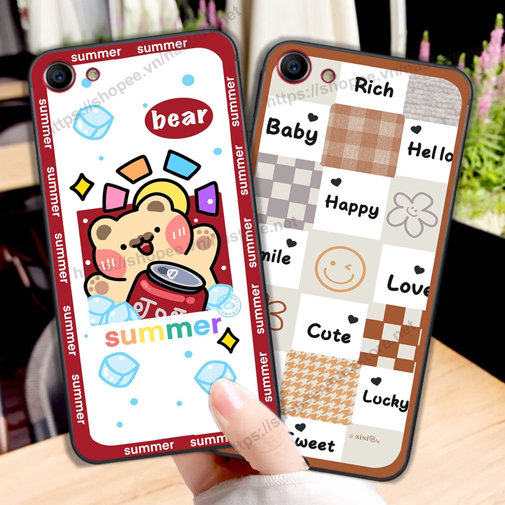 Ốp lưng Realme 1 / Realme 2 / Oppo F7 Youth trái tim hình gấu cute cá tính, giá rẻ, cực bền
