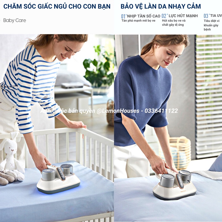 Máy hút bụi ga giường nệm Morphyrichards loại bỏ hiệu quả các chất gây dị ứng, khử trùng bằng tia UV
