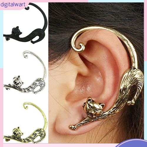 Cặp bông tai đeo vành hình mèo độc đáo cho nữ