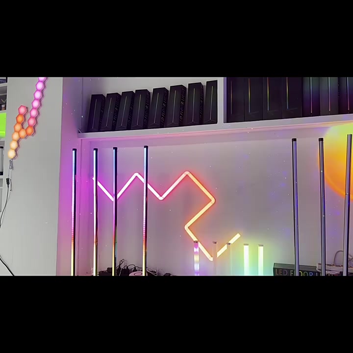 Thanh đèn LED lắp ghép gắn tường tạo hình RGBIC nháy theo nhạc, hiệu ứng màu chuyển động, điều khiển từ xa, decor nhà | BigBuy360 - bigbuy360.vn