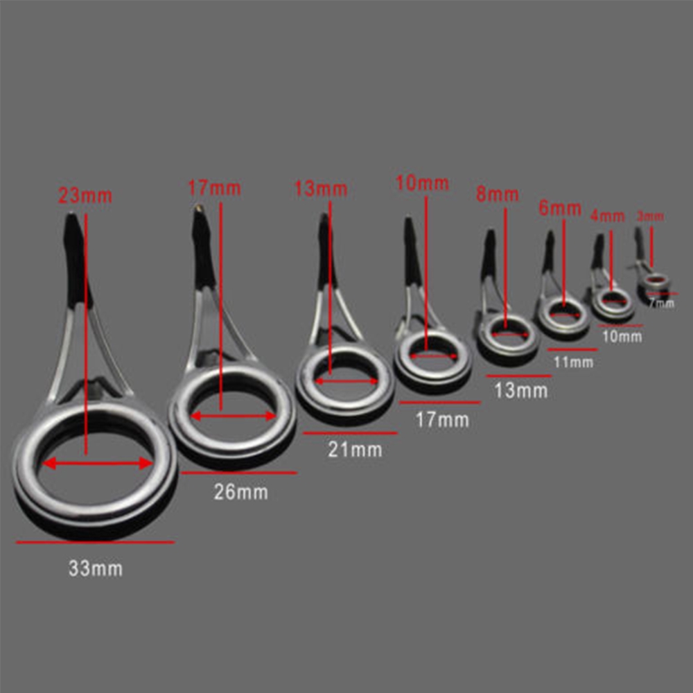 8 Vòng dẫn cần câu cá bằng inox 3mm-23mm chuyên dụng