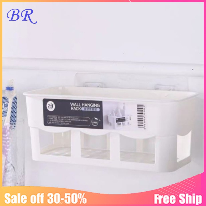 Kệ chữ nhật dán cường lực để đồ nhà tắm [ loại dày ]