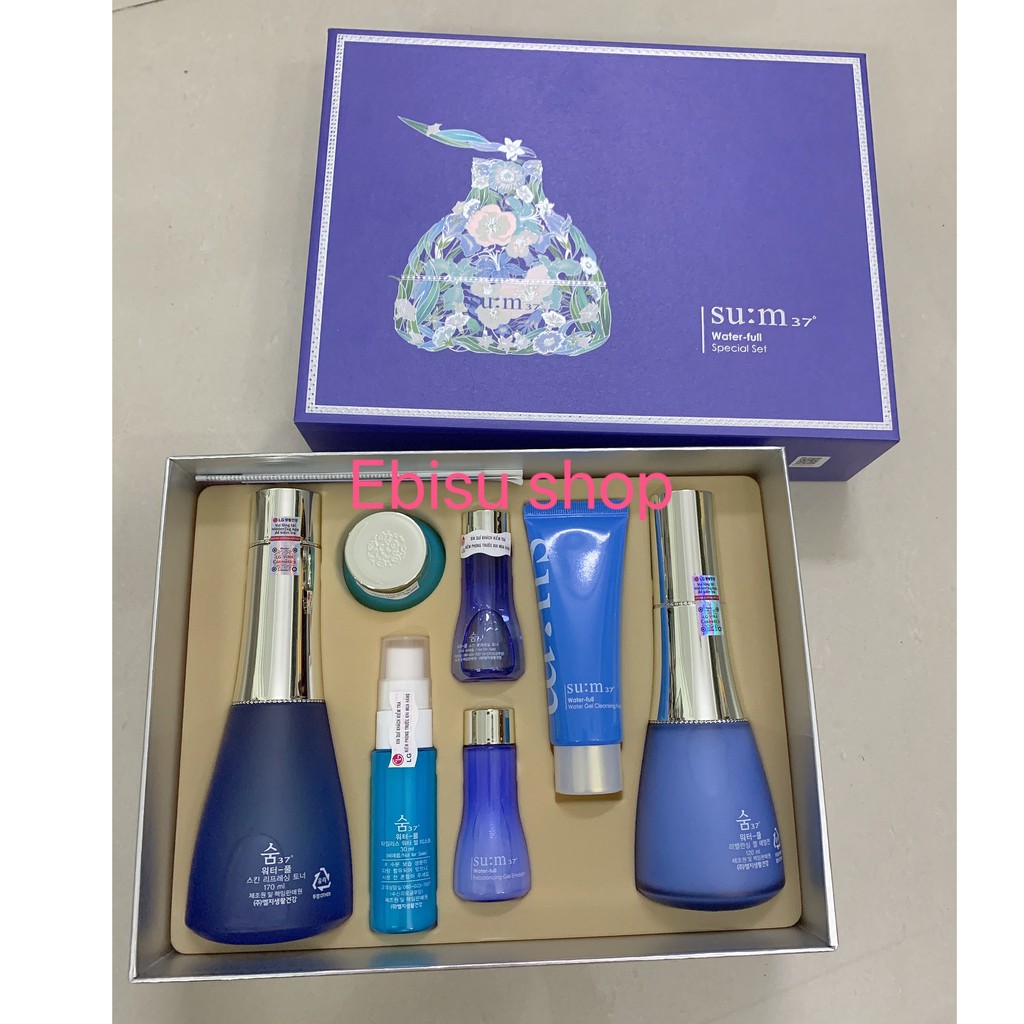 FullSize Set sum xanh dưỡng ẩm làm mềm da water-full 7 món.