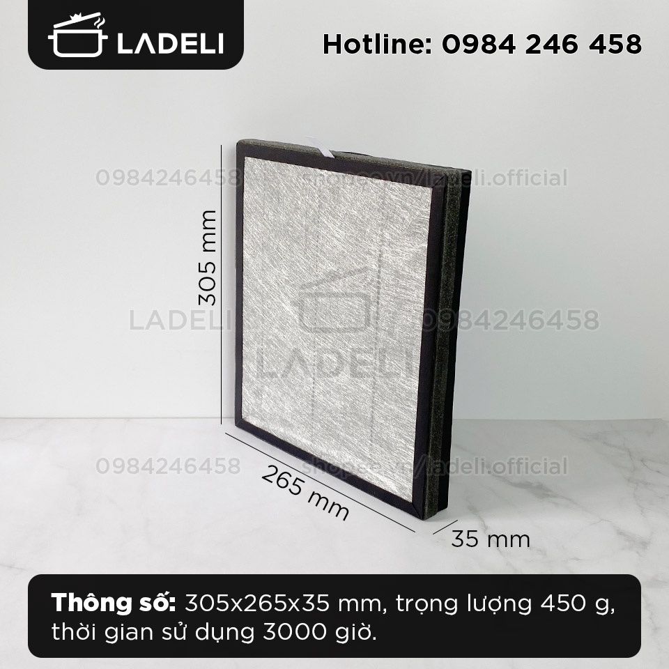 Màng lọc không khí SUNHOUSE SHD-AF9715 cấu tạo 3 lớp thô, carbon và HEPA