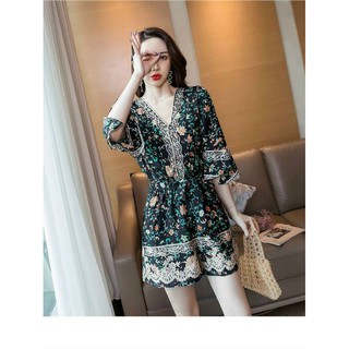 HÀNG NHẬP - JUMPSUIT LỤA IN HOA NHÍ TRẺ TRUNG