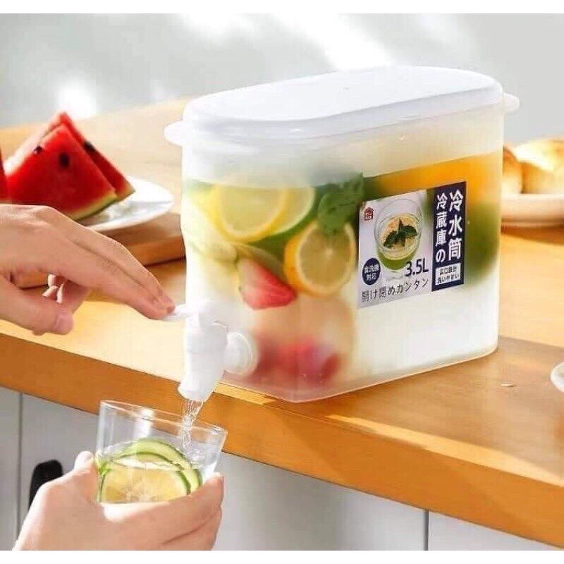 Bình đựng nước, detox hoa quả có vòi 3,5L để tủ lạnh tiện dụng-giadungsieure