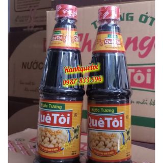 2 CHAI NƯỚC TƯƠNG xì dầu QUÊ TÔI 500ML