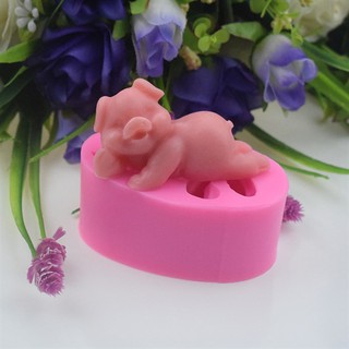 Khuôn Silicone Heo Con Nằm Cười