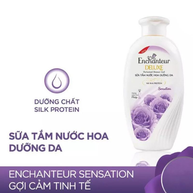 Sữa Tắm Trắng Và Dưỡng Ẩm Enchanteur Charming chai 100ml