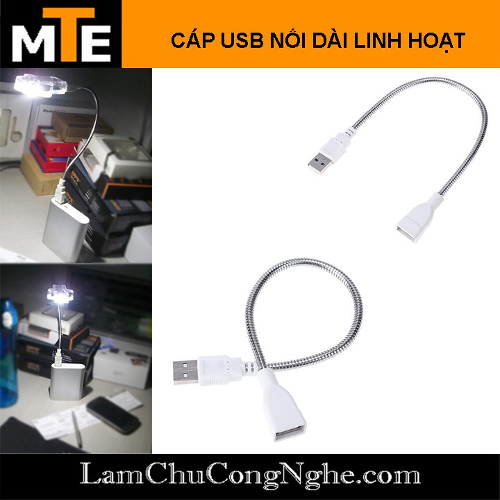 Dây USB nối dài uốn cong linh hoạt - cấp nguồn, sạc cổng USB tiện lợi