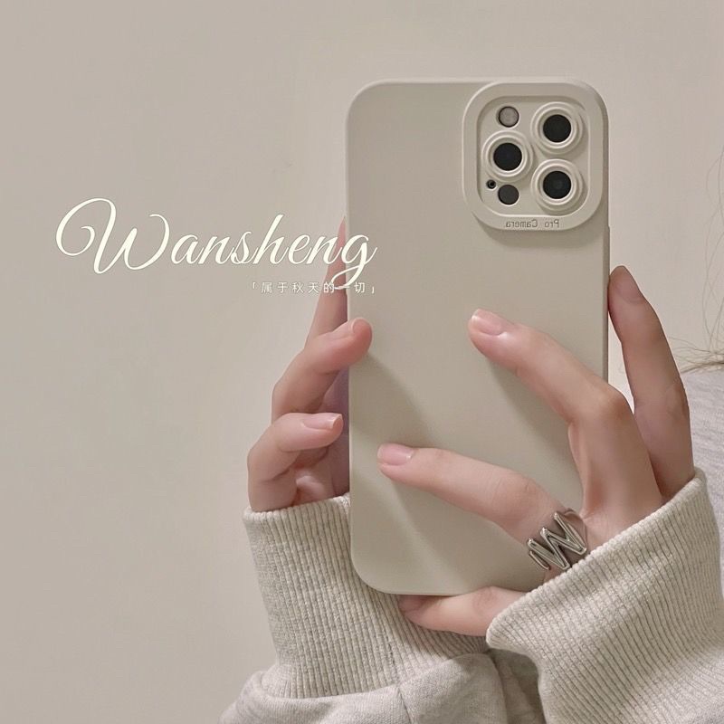 (SIÊU RẺ) Ốp lưng iphone trơn procam nâu, kem, hồng phớt loại dày 7plus/8/8plus/x/xr/xs/11/12/13/pro/max/plus/promax
