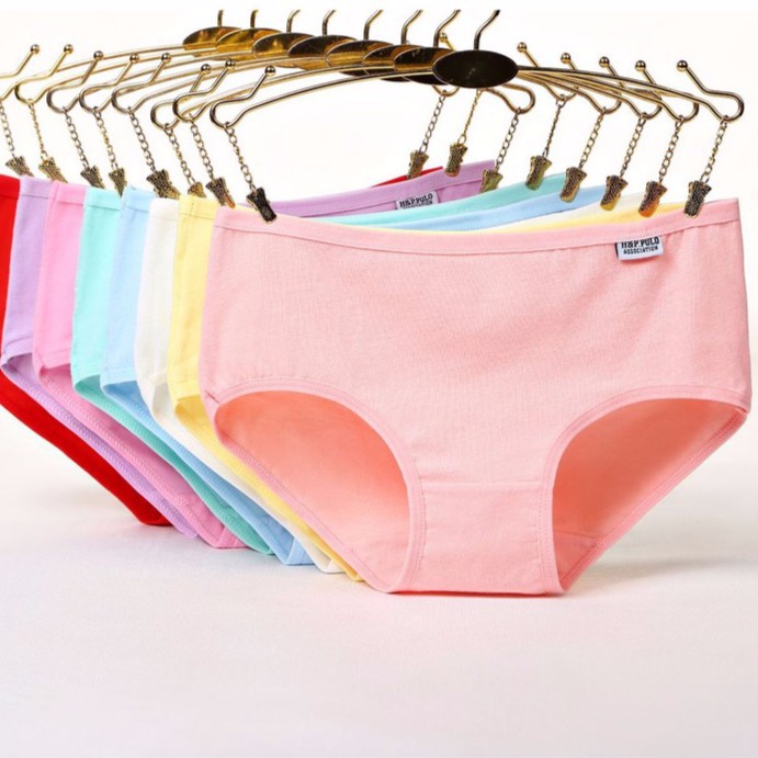 SUXI Quần lót cotton màu trơn cho nữ
