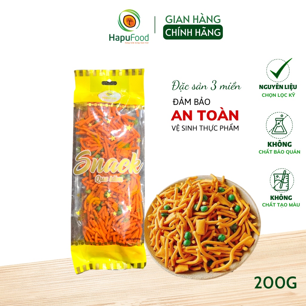 Snack que đậu Hà Lan HAPUFOOD gói 200g thơm ngon, giòn rụm