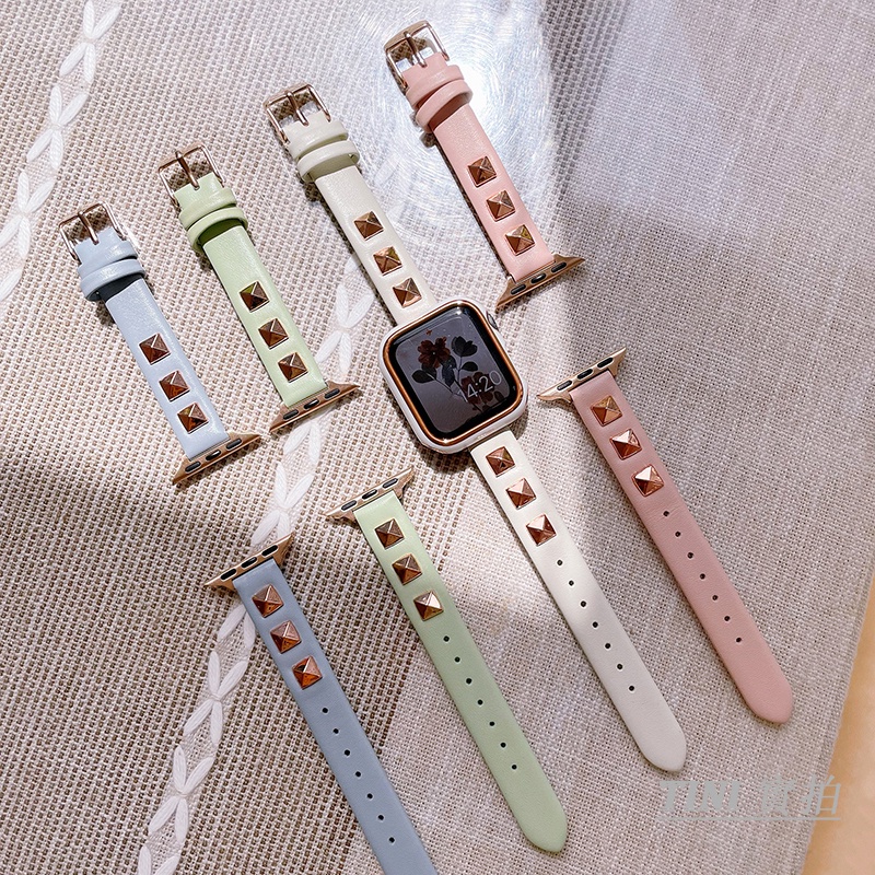Dây đeo bằng da thật cho đồng hồ thông minh Apple Watch Series IWatch 7 / 6 / 5 / 4 / 3 /SE 44mm / 40mm / 42mm / 38mm /41mm / 45mm