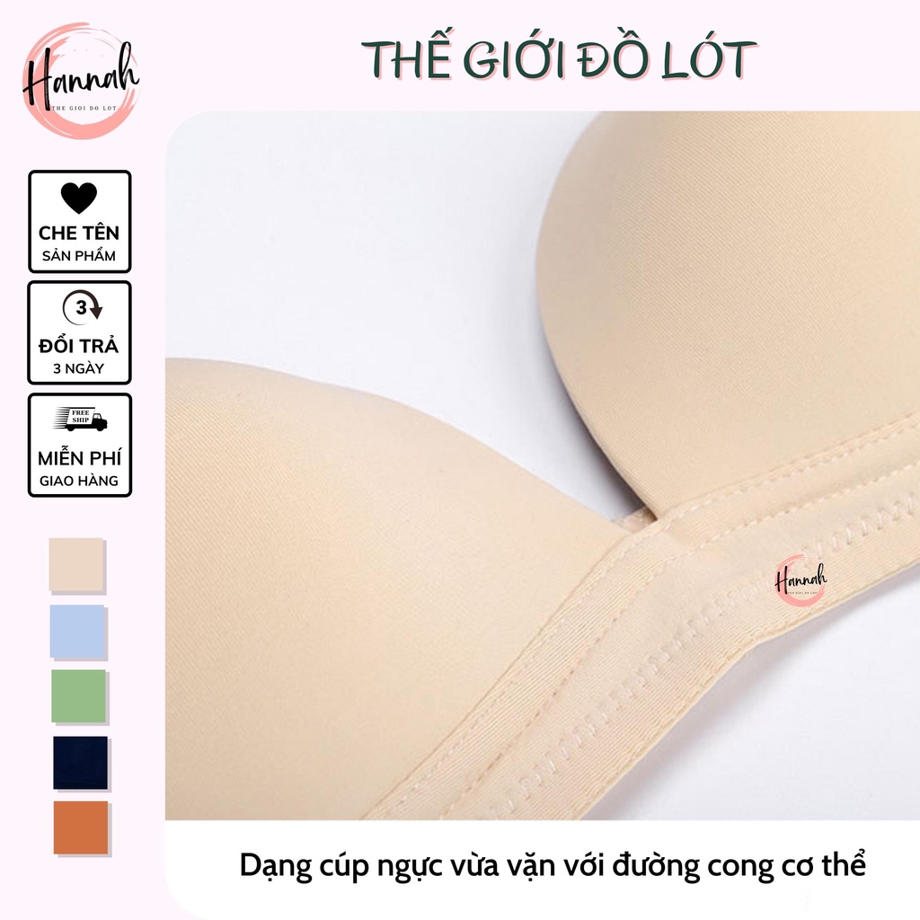 Áo lót đúc su nước màu trơn siêu nhẹ không gọng xuất nhật Basic HANNAH SECRET A04