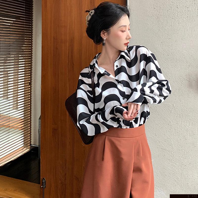 Áo sơ mi nữ dài tay cổ bẻ thời trang Hàn
